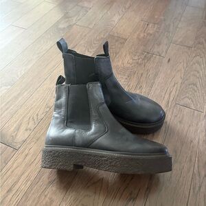 Free People Washed Black Chelsea Boots